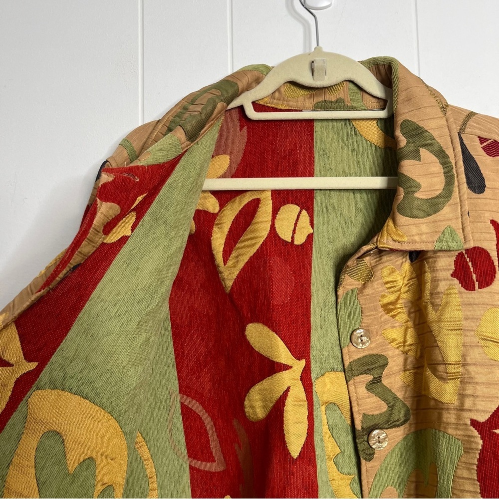 Breckenridge Colorful Leaf Pattern Jacket Jacquard Fall Women's 3X - Picture 3 of 7